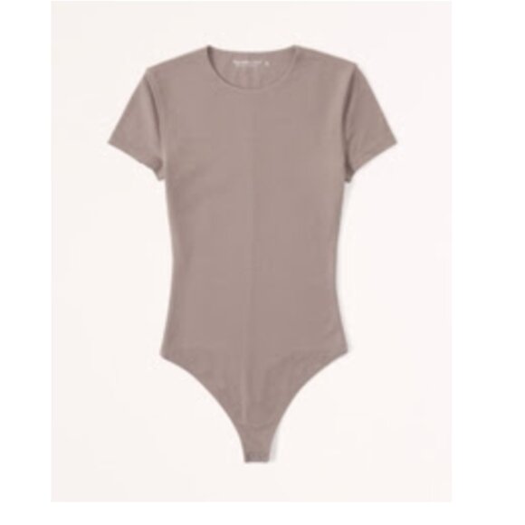 Abercrombie Short-Sleeve Cotton Seamless Fabric Crew Bodysuit - Picture 1 of 4